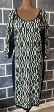 Gabby Skye Woman's Business/Evening/Sweater Dress XL Black Green Cream Design
