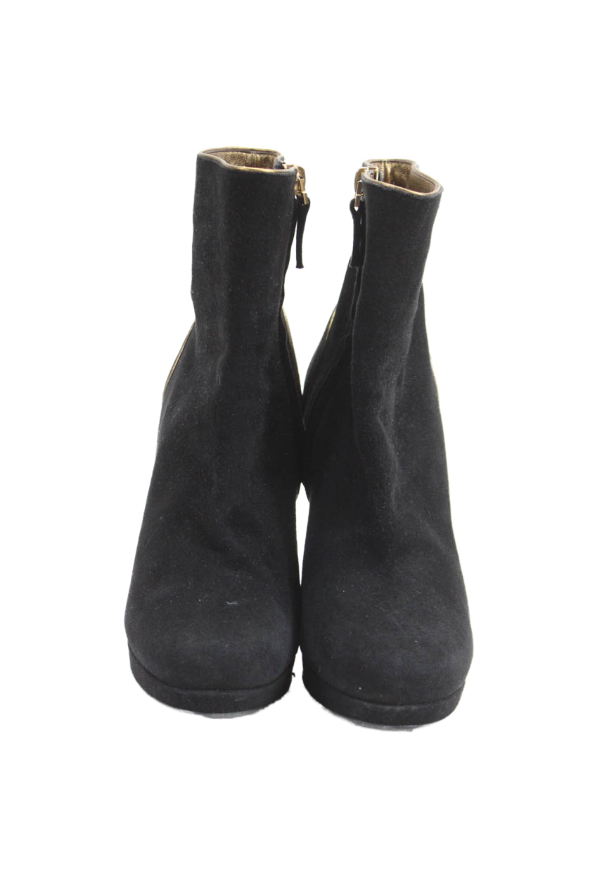 Stivali donna Yves Saint Laurent scamosciati zip tacco a spillo altissimo neri taglia 5