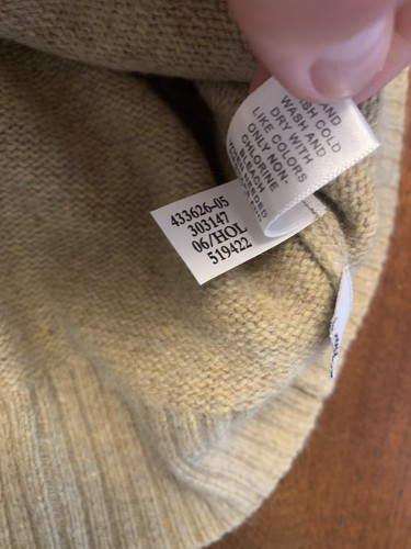 Banana Republic Luxury Sweater Mens L Angora Rabbit Hair Wool Cashmere Gold Tan - Picture 10 of 14