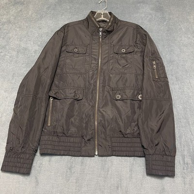 INC International Concepts Jacket Mens Medium Black Nylon Lined Hiking Outdoor