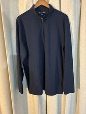 Mizzen Main Sweater Mens XL Navy Blue Heather KPI Quarter 1/4 Zip Pullover