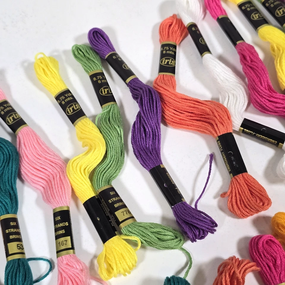 IRIS EMBROIDERY FLOSS THREAD LOT 32 SKEINS MULTICOLOR 6 STRAND 8.75 yds COTTON - Image 4 of 4