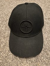 Stone Island Men's Black Adjustable Cotton Baseball Cap Excellent Condition