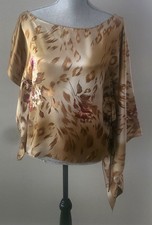Cache Tunic Top 100 Silk Asymetrical Sleeve A Touch Of Sparkle Medium New