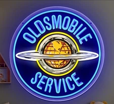 OLDSMOBILE SERVICE  Neon/LED Sign-Great 4 Home/SHOP/GARAGE. See My Other Signs