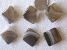 6 SARDONYX 25.8 DRILLED ON THE DIAGONAL SEMI PRECIOUS BEADS