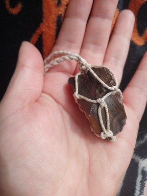 Dead Camel Jasper Raw Stone Necklace Women Men Healing Crystal Pendant Necklace
