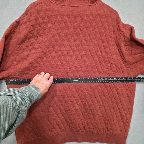 Orvis Men's Orange Quilted Long Sleeve Pullover Hoodie Size XXL - Picture 7 of 8