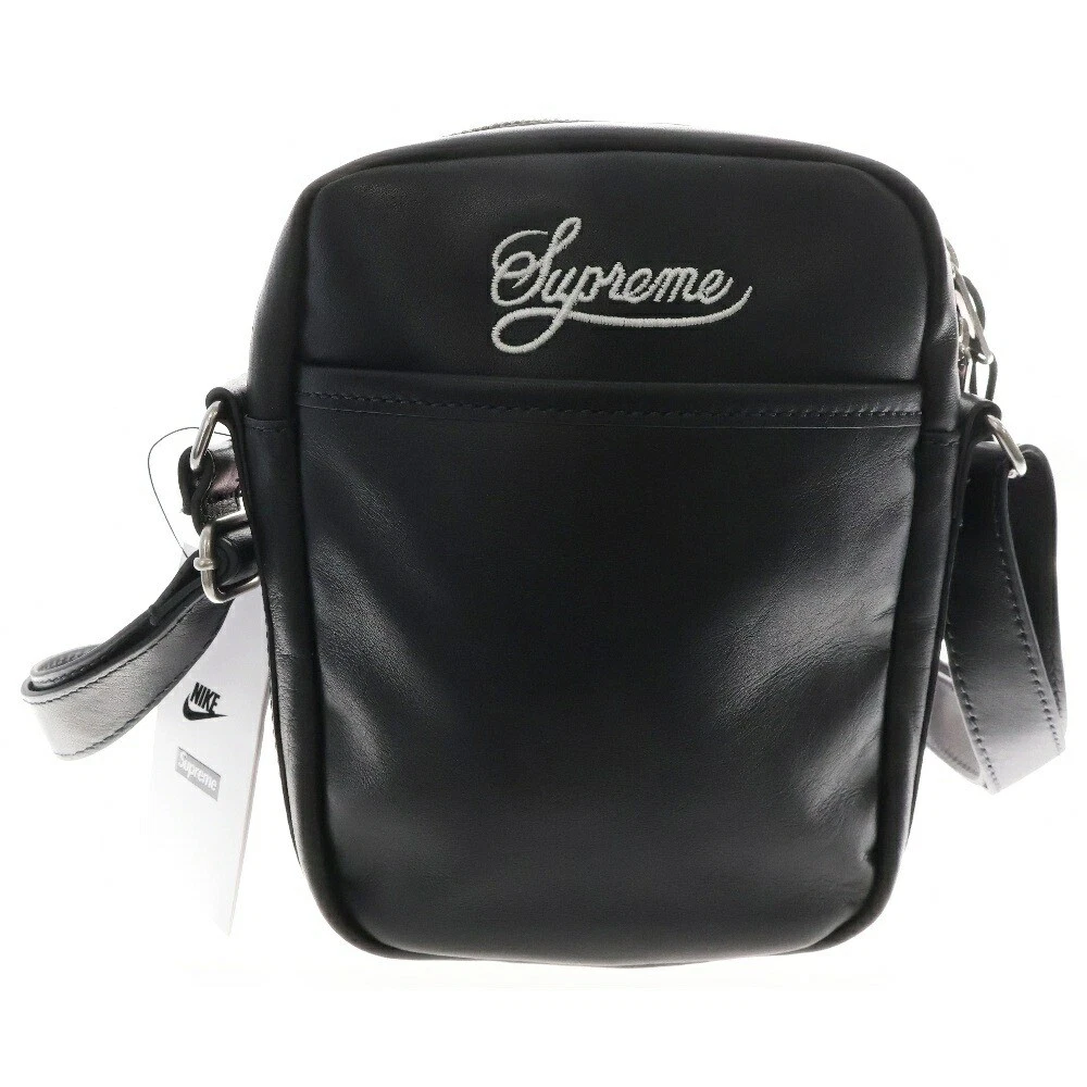 Sac à bandoulière Supreme 25Ss Nike en cuir noir Hj7964 045