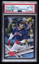 2017 Topps Father's Day Powder Blue 18/50 Yoan Moncada #210 PSA 8 1p5