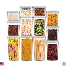 Ankou 12 Pcs Airtight Food Storage Containers Set, Stackable, 1.2-3.3qt, Clear