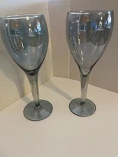 Set of Two Mikasa Elegance Elegant Azure (Blue)  Water Goblet  8 5/8" Tall