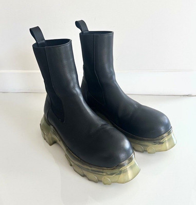 Rick Owens Bozo Tractor Boot Translucent Sole. US9 / EU42