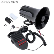 105dB 12V 7 Sound Car Truck Loud Horn Alarm MIC Speaker System