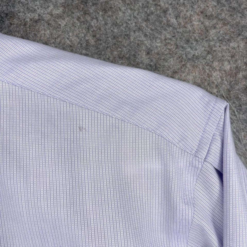 Perry Ellis Portfolio Button Up Shirt Men Large Purple Classic Fit Wrinkle Free - Image 4 of 4