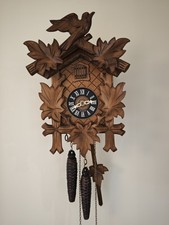 Cuckoo Clock German Black Forest Wooden Carved Mechanical Wall Clock