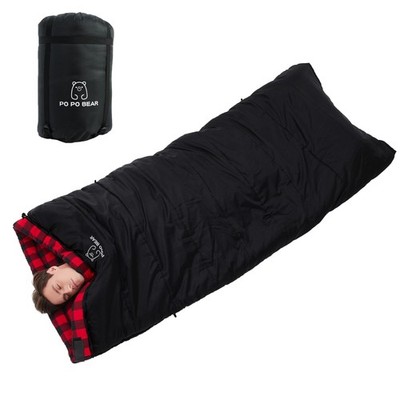 PO PO BEAR's Big Flannel Bag: Zero-Degree Warmth for Your Adult Hibernation!