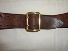 Vtg Leather Belt Buckle Soviet Army Field Gear Russian Officer USSR Military 42"