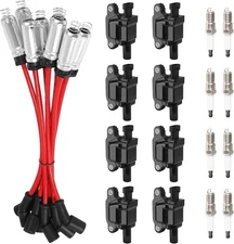 8Pcs UF413 Square Ignition Coils with 9748UU 8mm Spark Plug Wires Set & 41-96...