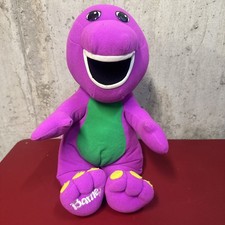 Vintage 1992 Barney Talking Purple Dinosaur PlaySkool Plush Lyons Working Sound