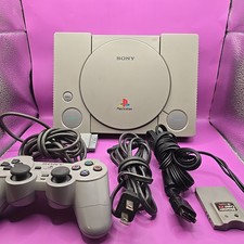Sony PlayStation 1 PS1 Grey Console Bundle Controller, Cords  Memory Card Read