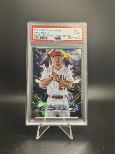 2025 Topps Chrome Mike Trout Sapphire Selections Black #/10 PSA 9 Angels!!