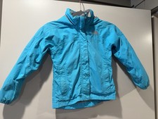 The North Face HyVent Girls Hooded Jacket XS 6 Teal Blue Rain Coat