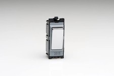 Modular Grid System Silver Light Switch 10A 2-Way Powergrid Module Chrome