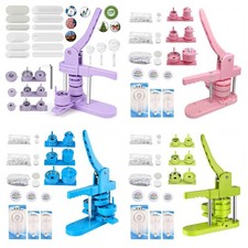 3in1 Button Maker Machine 25/32/58mm Badge Punch Press Kit w/ 300pcs Parts DIY