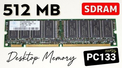 512MB SDRAM PC133 133MHz 168-PIN DIMM MEMORY FOR DESKTOPS NT512S64V8HA0G-75B CL3