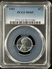 1943  1C  Lincoln Wheat One Cent  PCGS MS65  58321986