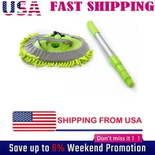Adjustable Telescopic Car Wash Brush Kit Mop Long Handle Vehicle Cleaning US