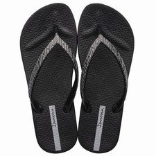 Ipanema Mesh VIII Platform Flip Flop Sandals Black  Gray Women's Size 6 NWT