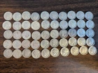Roosevelt Dimes '46-'64, 50 Coins, 90%Silver,many nearly unc. including 1-1949S!