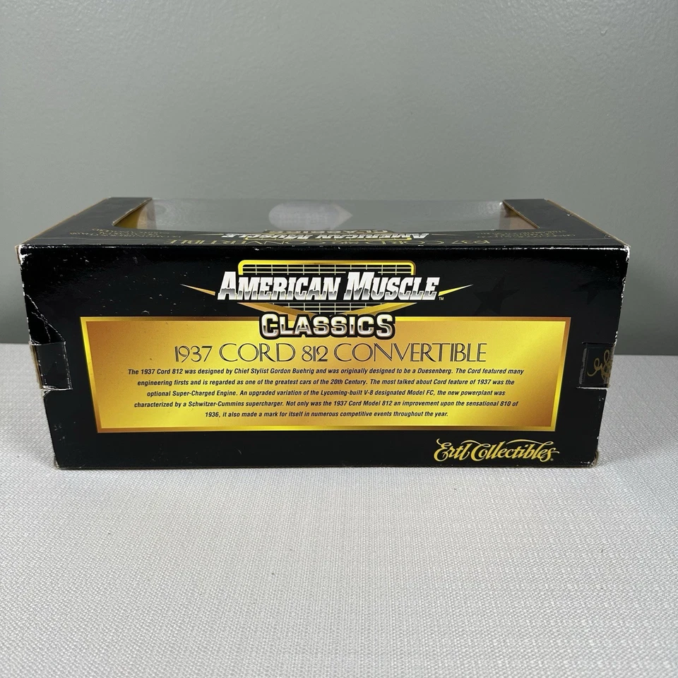 ERTL AMERICAN MUSCLE 1937 CORD 812 CONVERTIBLE DIE CAST 1:18 Complete w/1:64 Car - Image 3 of 4