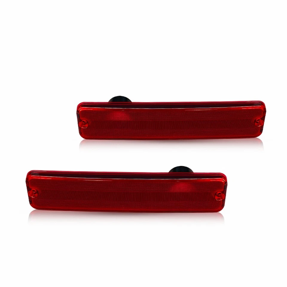 Par de luces marcadoras laterales traseras guardabarros rojas carcasa para camioneta Jeep J20 1974-1987 Foto 4 de 4