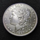 1887-P Morgan Silver Dollar $1 - Philadelphia Mint - Unc. Details - Cleaned