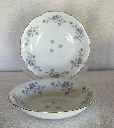 Set of 2 Blue Garland 7 5/8" Soup Bowls Johann Haviland Bavaria Great Condition
