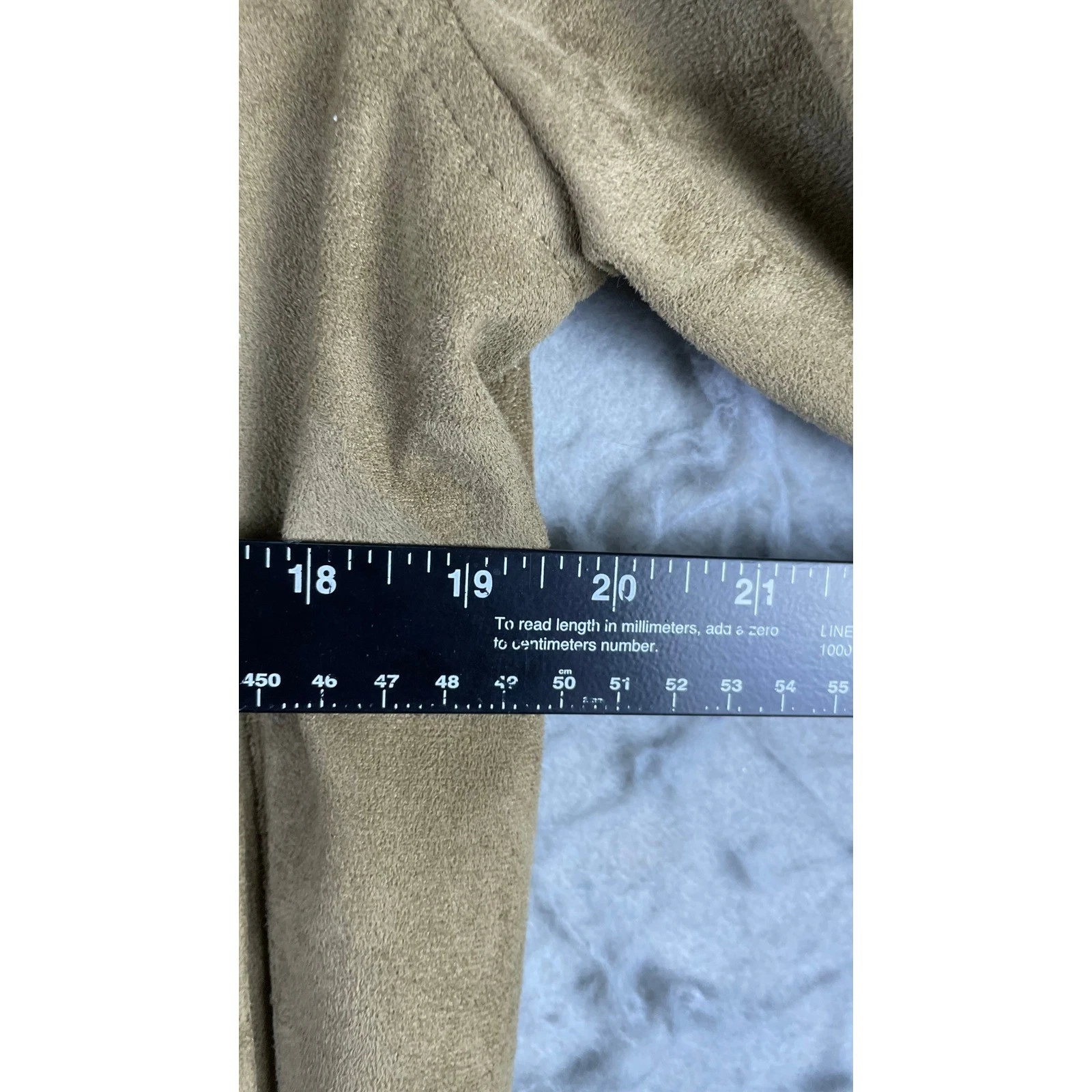 AC Dimilano Bomber Jacket Mens Small Tan Excellent Faux Suede Full Zip Ribbed - product detail image 7