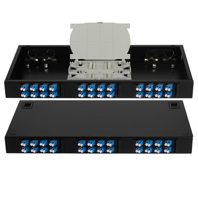 2-Pack LC-SM 24 Duplex 48 Port Rack Mount Enclosure Box with Splice Tray Singlem