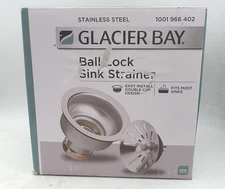GLACIER BAY 7044-108SS BALL LOCK KITCHEN SINK STRAINER, STAINLESS STEEL POLISHED