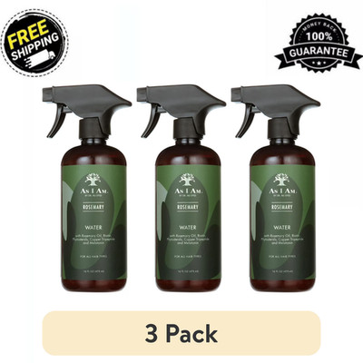 (3 Pack) As I Am Rosemary Water Scalp Treatment Spray Biotin Saw Palmetto 16 oz