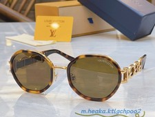 Louis Vuitton Z40612U Tortoiseshell-Frame Round Unisex Sunglasses 56 22-145