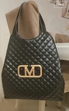Borsa Donna originale MARC ELLIS colore Nero Trapuntato / Logo Gold * COME NUOVA