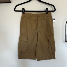 NEW Gap Kids 100 Cotton Khaki Cargo Shots Size 12 Slim