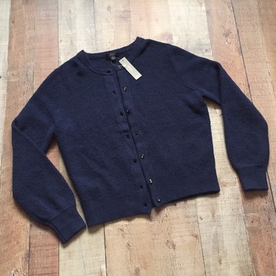 ribbed cardigan with jeweled buttons in supersoft yarn