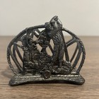 1999 Metzke Golf-Themed Pewter Napkin Mail Holder - Made in USA - Home Decor