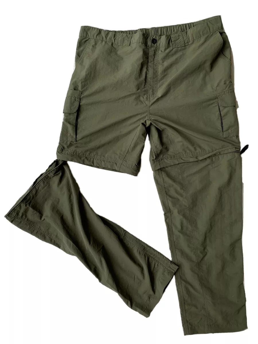 Magellan Outdoors Fish Gear Water Repel Convertible Zip-Off Pants Green XL  42x33