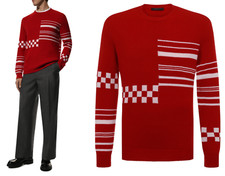 Prada Cashmere Sweater Knitted Intarsia Jumper