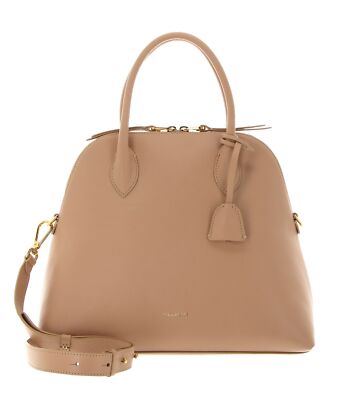 COCCINELLE Gladys Handbag Grained Leather Handtasche Tasche beige Neu